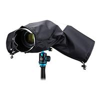 JJC Camera Rain Cover Waterproof for Almost All DSLR & SLR Camera, Camcorder Lens Rain Coat Sleeve Weather Cover Water Covers Protection - Black