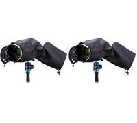 JJC Camera Rain Cover Waterproof for Almost All DSLR & SLR Camera, Camcorder Lens Rain Coat Sleeve Weather Cover Water Covers Protection - Black (Pack of 2)