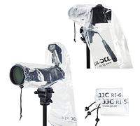 JJC Camera Rain Cover, Waterproof Rain Coat Protector for Canon Nikon Sony DSLR Camera with Lens (11" Long, 7" Wide) & External Hot Shoe Flash (2 Piece - 2 Types)