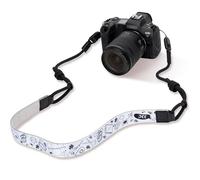 JJC Camera Shoulder Strap with Quick Release, Soft Pu Leather Neck Strap with Braided Rope, Bilateral Adjustable Braided Cord for Mirrorless DSLR Digital Cameras, Neck Strap 52x3.1cm LxW (White)