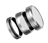 JJC Classic Square Metal Lens Hood with 49mm Adapter Ring + Hood Cap for Fujifilm X100VI Fuji X100V Camera - Support 49mm Filter Mount - Silver