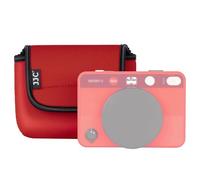 JJC Compact Neoprene Camera Pouch Sleeve with Closure Compatible with Leica Sofort 2, D-Lux7, Kodak WPZ2 Snapic A1, H35 H35N, Fuji X-Half Camera - Red