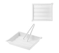 JJC Darkroom Photo Print Film Developing Tray with Clip, Size 30x25cm,White | Darkroom Processing Tray Fits Sheet Film, FB/RC 5×7" 4×5" & RC 8x10" Enlarging Paper, with Drainage Port & Thermometer Slot