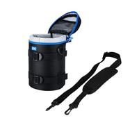 JJC Deluxe Lens Pouch with Shoulder Strap Interior Size 11 x 19cm/4.3x7.5in | Polyester enterior & thickened foam cushion interior, Water Resistant, Handle on top, Mesh Pocket Inside, 4-way Carry Option