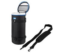 JJC Deluxe Lens Pouch with Shoulder Strap Interior Size 14x37cm/5.5x14.6in | Polyester enterior & thickened foam cushion interior, Water Resistant, Handle on top, Mesh Pocket Inside, 4-way Carry Option