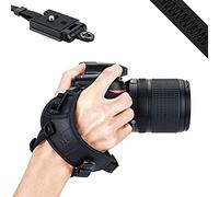 JJC DSLR Camera Hand Strap with Arca Swiss Type Plate for Can. EOS 6D 5D 7D 2000D 90D 80D Powershot SX70 Rebel T8i T7i Nik. D750 D780 D850 D7500 D7200 D5600 Coolpix P1000 (BLACK)