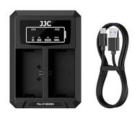 JJC Dual Battery Chargers with Type-C Port for Canon LP-E6 / LP-E6N Battery, Charger for EOS R5 Mark II, R7 R 90D 80D 70D 60D 6D Mark II 7D 5D Mark IV III II
