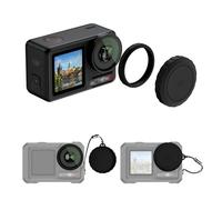 JJC Glass Lens Protective Cover Compatible with DJI Osmo Action 5 Pro Action 4, Multi Coated Screw On UV Filter w Silicone Lens Cap & Protector Ring, Replace Original Action 5 Pro Glass Lens Cover