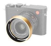 JJC Gold Aluminum Metal Round Lens Hood with Lens Cap Kit for Leica Q3 43, Q3, Q2, Q Camera Replaces Leica Round Lens Hood Q