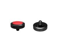JJC JJC_SRB-BK-Red Black Red Deluxe Camera Soft Release Button with Microfiber Leather on Surface