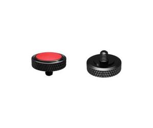 JJC JJC_SRB-BK-Red Black Red Deluxe Camera Soft Release Button with Microfiber Leather on Surface