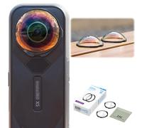 JJC Lens Guard for Insta 360 X5, 2 Lens Guards for Insta360 X5 (Standard) | X 5 Protector 6H Hardness Scratch Resistant & Clear High Light Transmittance Cover Accessories with Cleaning Cloth for Vlog