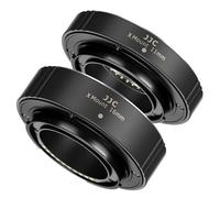 JJC Macro Extension Tube 11MM/16MM Kit for All Fujifilm Fuji X Mount DSLR & SLR Cameras - Auto Focus - TTL Exposure - Close-up Photography with Body & Rear Lens Cap Pouch