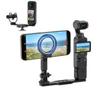 JJC Magnetic Osmo Pocket 4 3 Phone Holder Mount with 1/4" 20,Magnet Cell Phone Mount for DJI Osmo Pocket4 Pocket3 with Handle,X5 X4 X3 Tripod & Selfie Stick Adapter Compatible with Arca Swiss Plate