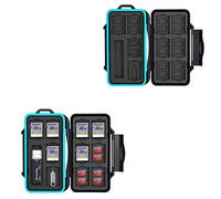 JJC Memory Card Case 30 Slots Carrying Water-Resistant Holder Storage SD SDHC SDXC Micro SD TF Cards with USB 3.0 Memory Card Reader for SD Micro SD & Carabiner & Card Removal Tool