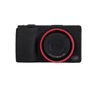 JJC Metal Accent Ring Cap Lens Decoration Ring Protector for Ricoh GR IIIx Digital Camera, Replace Original Ricoh GN-2 Ring Cap - RED