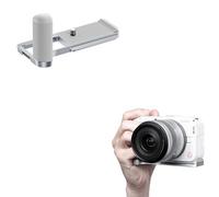 JJC Metal Hand Grip Compatible with Canon R50V, Arca Type, Silver