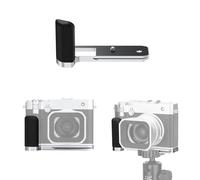JJC Metal Hand Grip for Fujifilm GFX100RF Digital Camera, GFX 100RF Handle with Aluminium Alloy Arca Quick Release Plate Anti-Slip L Bracket Enhanced Silicone Grip, Silver