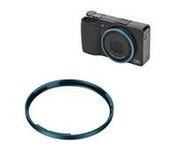 JJC Metal Lens Decoration Ring Compatible with Ricoh GR IV GR4 Camera Replaces Ricoh Original Ring Cap GN-3 (Blue)