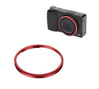 JJC Metal Lens Decoration Ring Compatible with Ricoh GR IV GR4 Camera Replaces Ricoh Original Ring Cap GN-3 (Red)