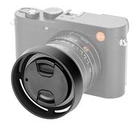 JJC Metal Round Lens Hood Compatible with Leica Q3 43, Q3, Q2 Q Digital Camera, Sun Shade with Lens Cap Kit, Replaces Leica Round Lens Hood 19657 (Black)
