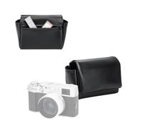 JJC Microfiber Leather Compact Camera Case Pouch with Magnetic Closure for Fuji X100VI X100V X-E5 w XF23mm XF27mm F2.8 Lens Kit & PowerShot V1, Protective Storage Handbag w/Zipped Rear Pocket, Black