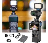 JJC Mini Osmo Pocket 4 LED Video Light,Magnetic Selfie Light for DJI Osmo Pocket 4 Creator Combo,Rechargeable Pocket4 Fill Lighting with 3 Color Modes & Brightness Levels for Vlogging Video Recording