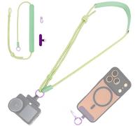 JJC Osmo Action 6 5 Pro 4 3 Phone Lanyard,Crossbody Phone Strap Ring for Hero 13 12 11 10 9 8 & Insta 360 Ace Pro/Pro 2,Adjustable Action Camera Shoulder Strap with Cellphone Tether Tab (Green)