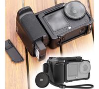 JJC Osmo Action 6 Cage Street Grip Kit for Street Photography Vlogging | Aluminium Protective Frame with Handle for DJI Osmo Action 6, Action Cam Cage Handle with Lens Cap & Wrist Strap Accessories