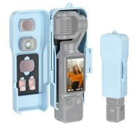 JJC Osmo Pocket 4 3 Case Cover,Hard Shell Protective Cover for DJI Osmo Pocket 4 3 with 3 Magnetic Filter Slots and 2 Micro SD Card Slots,Blue Pocket4 Pocket3 Holder Thicken Inner Silicone Protector
