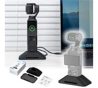 JJC Osmo Pocket 4 3 Silicone Base,Non-Slip Desktop Mount with Adhesive Plate for DJI Osmo Pocket 3,Car Dash Action Camera Holder Compact Pocket4 Pocket3 Accessories Desk Stand (Charging Unobstructed)