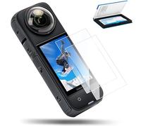 JJC Screen Protector for Insta 360 X5/X4(2 Pack),Clear 0.1" 9H Hardness Tempered Glass Screen Protector for Insta360 X5 X4,2 Protective Display Film for Action Camera Accessories Scratch Resistant