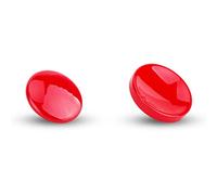 JJC Soft Release Button 2-Pack, Convex and Concave Surface, Bright Red | Bright Red Convex Concave Pair Easy Spot Anodised Finish Resists Fade Threaded Screw Mount Standard Fit Smooth Release
