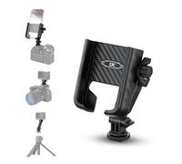 JJC Sturdy Phone Tripod Mount Holder, Universal Hard Smartphone Camera Adapter w Cold Shoe and 1/4" Screw, [Secure Lock] 360° Rotating Phone Stand for iPhone 16 15 14 Galaxy S25 S24 S23 Action Cams