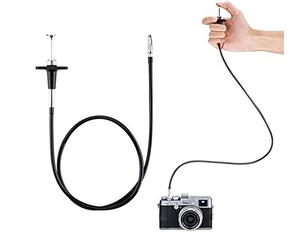 JJC TCR-70BK Black 70cm Threaded Cable Release, Mechanical Shutter Release Cable, Mechanical Cable Release with Bulb-Lock Design for Long exposures