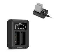 JJC Type-C Dual Battery Charger Compatible with Olympus E-M5III, E-M10, E-M10II, E-M10III, EM10IIIs, EM10 IV, EP1, EP2, EP3 etc. Cameras, Battery Protection Charger for BLS-1, BLS-5, BLS-50 Battery