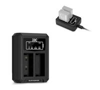 JJC Type-C Dual Battery Charger with Charing Line Compatible with Fujifilm X-E5 X-E4 X-E3 X-E2 X100VI X100V X-Half X-PRO3 X-PRO2 X-T50 X-T30II X-T30 X-T20 X-A7 X-A5 Replaces Fuji NP-W126/NP-W126s