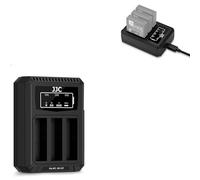 JJC USB-C Triple Battery Charger Compatible with Ricoh GR IV, GR4, GRIV Camera, Battery Charger + 1 Type-C Charging Cable for Rico. DB-120