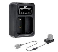JJC USB Dual Battery Charger adapter for Olympus OM SYSTEM BLX-1 Lithium-Ion Battery on OM SYSTEM HLD-10 OM-1 SBCX-1 Digital Camera