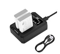 JJC USB Dual Battery Charger Compatible with Fujifilm X100, X100S, X100T, X100F, X30, X-S1, X70, XF10, RIcoh GXR, GXR-A12, GXR-S10, GXR-P10 Camera, for Fujifilm NP-95, Ricoh DB-90 Battery