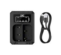 JJC USB Type-C Dual Battery Charger Compatible with Olympus OM System OM-1 Mark II, OM-1, OM-3, BLX-1 Battery, Replaces Original Olympus BLX-1 Battery Charger