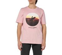 JACK & JONES Men's Jjcellox Tee SS Crew Neck T-Shirt, Pink Nectar, L