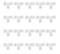 JJDD Carkio 20 PCS T Shape 2 Pins 8mm LED Strip Connector,Solderless Snap Down Conductor Connectors for 3-Way Quick Splitter Connection 8mm Wide 3528 Monochrome Flexible LED Strip