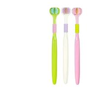 JJDFW 2pcs/Set Adult Toothbrushes Soft PBT Bristles Rounded Tips Triple - Sided Wrapping Tongue Cleaning Ergonomic Handles