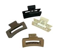 JJDFW 4pcs Set Women Hairpin Simple Style Solid Color Big Square hair Clips Rectangle Fashion Hair Accessories