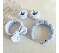 JJDFW 4PCS Stylish Washing Headband Set Wristbands Scrunchies Spa Bubble Headbands for Washing Face Makeup Shower Skincare
