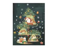 JJDFW Christmas Decoration Stickers Shopping mall Layout Window Glass Stickers Cute Santa Snowflake Static Window Sticker