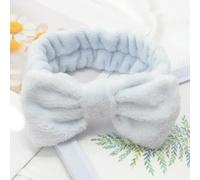 JJDFW Soft Bow Headbands Big Solid Color Coral Fleece Hair Bands Women Washing Face Cute Makeup Hairband Accessories