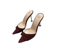 JJDFW Women's Pointed Toe Stiletto Heel Sandals, PU One Strap Slide Sandals for Women, High Heel Open Toe Dress Sandals for Party Evening Wedding Daily Wear