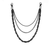 JJDreams Black Retro Twist Chain Trouser Chain Hip Hop Punk Rock Gothic Jeans Link For Women And Men